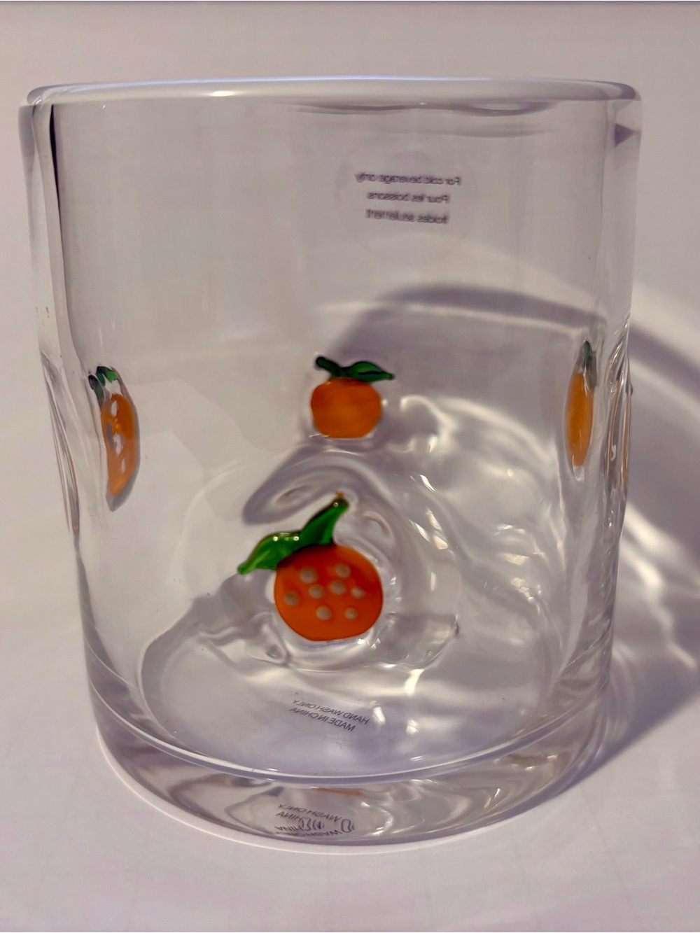 Icon Juice Clear Glass with Orange Fruit Accents